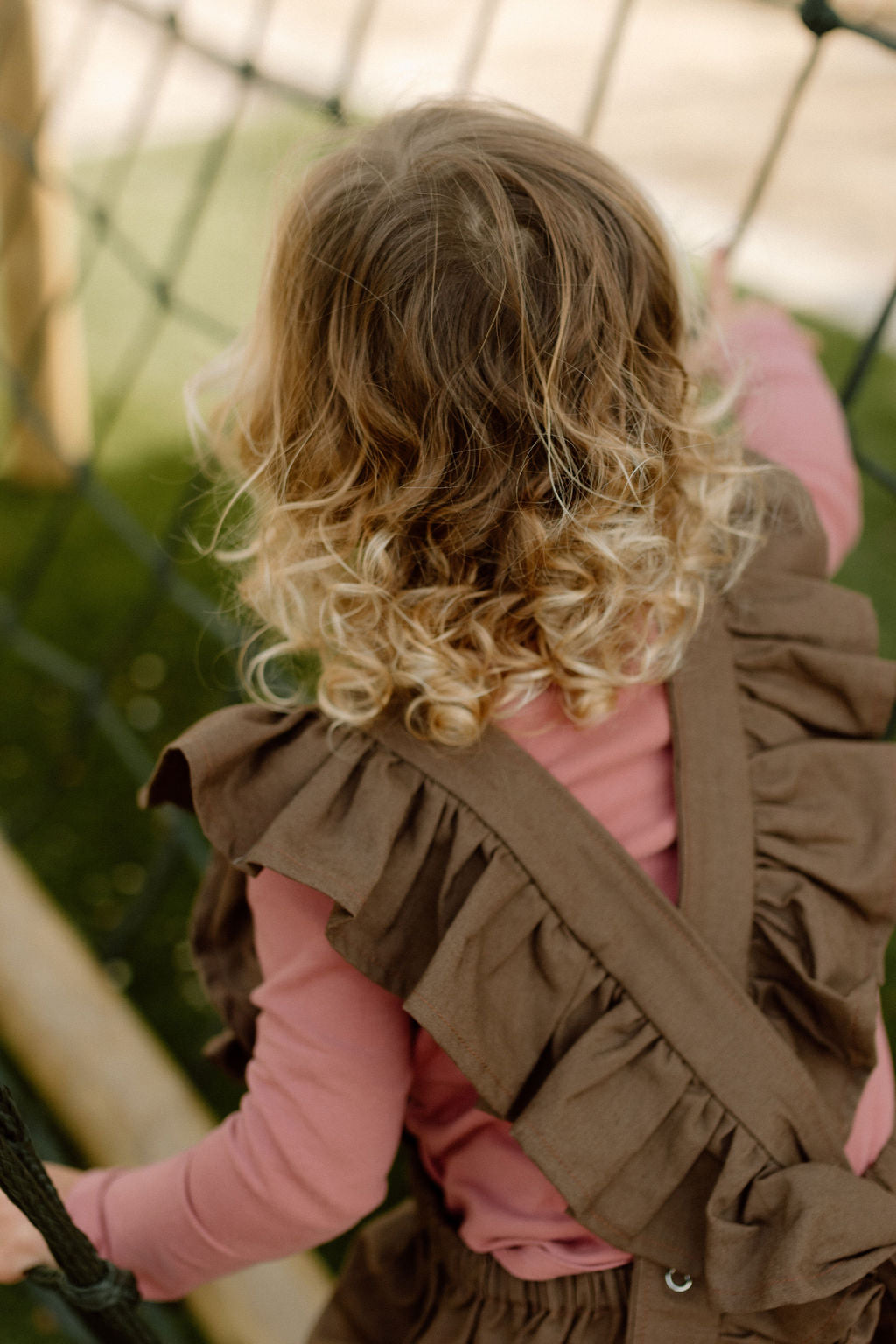 Pure Linen Frill Autumn Long Legged Dungaree